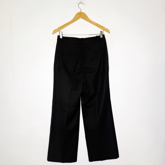 Talbots Black Wide Leg Trouser Pants Size 2 Petite Wool Stretch - Picture 3 of 6